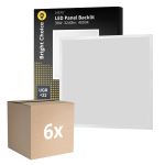 Mehrfachpackung 6x Bright Choice LED Panel Backlit 36W 3240lm - 840 Kaltweiß | 60x60cm - UGR <22
